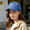 Baseballová čepice s výšivkou slunce, Nastavitelné zapínání vzadu, Baseballová čepice v retro distressed stylu, Outdoorová sluneční čepice z prané bavlněné látky