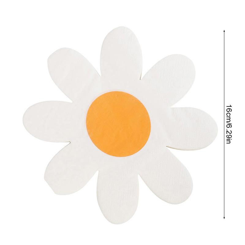 20Pcs Pink White Daisy Flower Paper Napkins Party Disposable Tissues Towel for Kids 1st Birthday Baby Shower Wedding Decoration