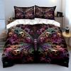 Butterfly Skull Art Decor Set Soft Comfortable Duvet Cover Bedding Set Included 1*Duvet Cover & 2*Pillowcases, Gift