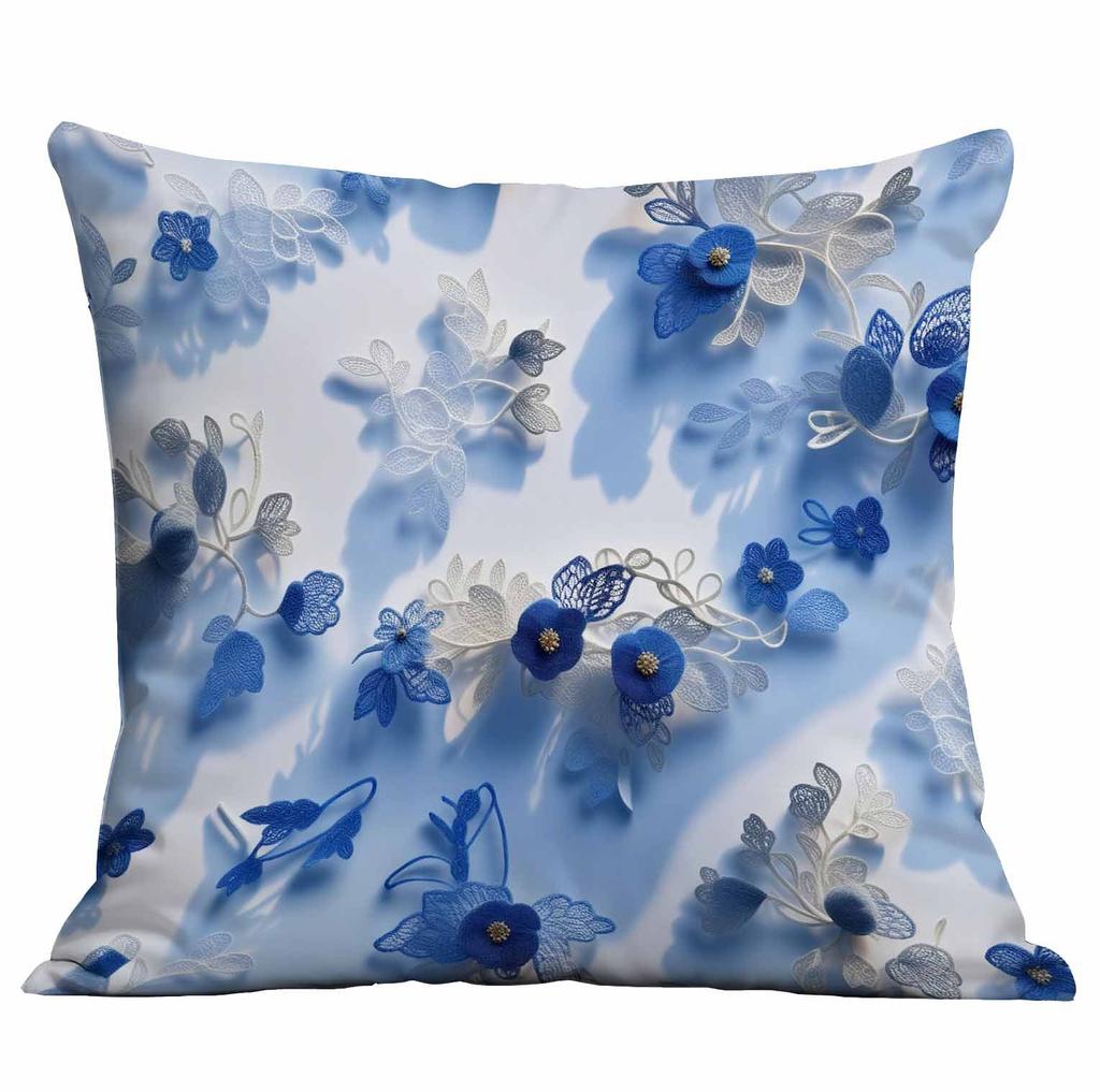 Spring and Summer 3D Floral Print Pillowcase Home Sofa Cushion Pillowcase