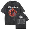 Maneskin Cotton Oversized Mneskin TShirt Washed Italian Rock Band Tee Unisex
