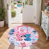 Stitch Tropical Round Carpet Design for Dining Room Game Room Playrooms Entryway Anti-slip Round Rug Office home decor Gift for Festivals