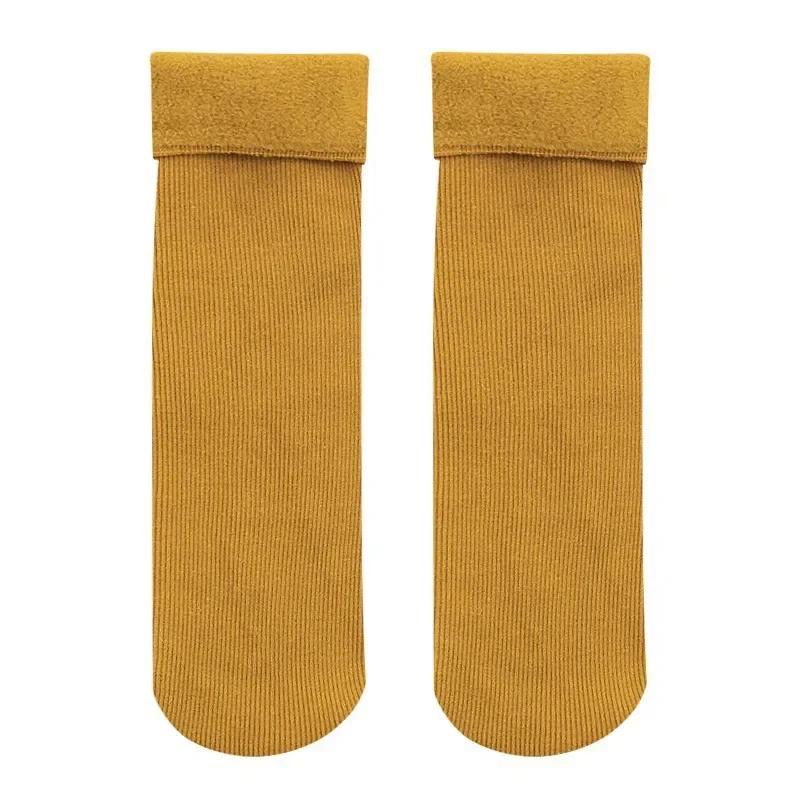 5 Colors Women's Solid Color Socks Autumn and Winter Thick Plush Warm Mid Tube Socks Snow Socks