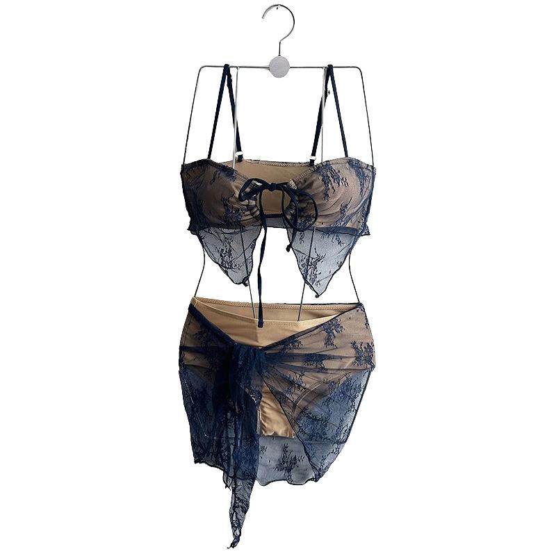New premium bikini lace sexy vacation babes three-piece hot spring swimsuit women's pure desire style Korean swimsuit