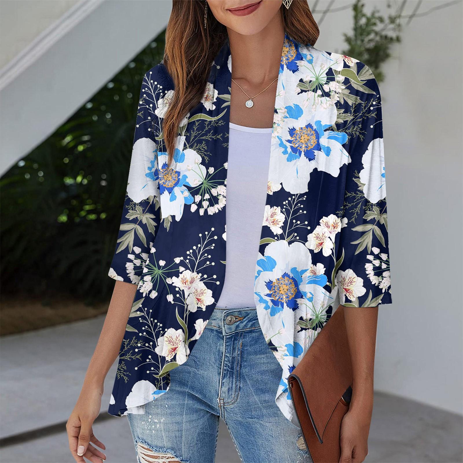 

Женский кардиган, свободная повседневная кружевная рубашка с короткими рукавами и принтом, верхнее пальто XL