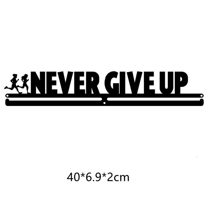 Черная металлическая стойка для хранения медалей Крючок для медалей с буквенным узором Спортсмен Крючок для медалей из нержавеющей стали