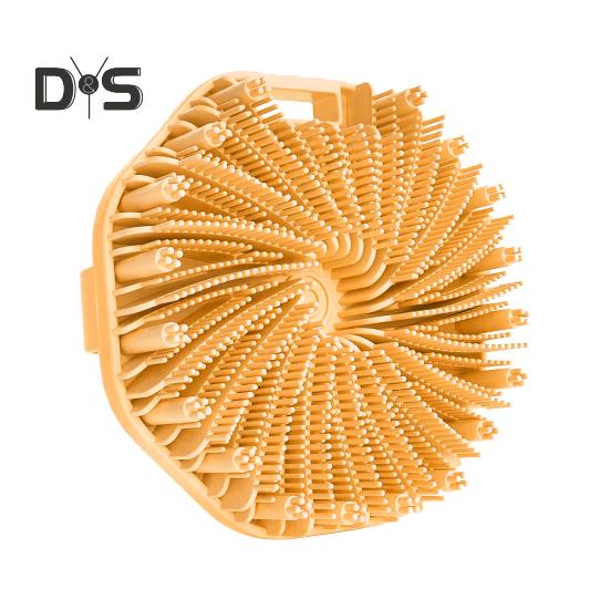 

Силиконовая щетка для ванны, отшелушивающая щетка для чувствительной кожи, с массажными колоннами и нескользящей ручкой, щетка для тела оранжевый