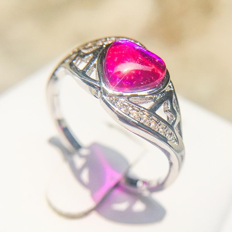 2018 Cross-border Explosion Source Fantasy Australian Peach Heart Ring Mother's Day Gift Mom Inlaid Diamond Ring