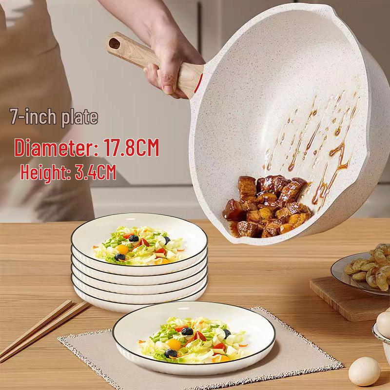 High-Value Japanese Ceramic Deep Dinner Plate for Stir-Fry & Vegetables