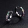 Colorful Synthetic Zircon Circular Earrings, Minimalist Design, Suitable for Exquisite Jewelry In Daily and Leisure Occasions