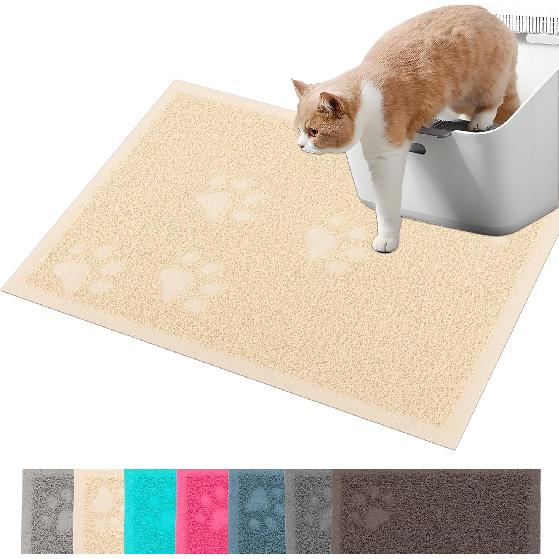 Darkyazi Cat Litter Box Mat for Floor Litter Trapping Mat Non-Slip Backing, Scatter Control, Easy Clean, Water Resistant, Soft On Paws (15.75" X