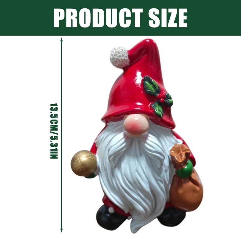 Christmas Santa Statue Resins Gnomes Miniature Figurine For Outdoor Indoor Holiday Tabletop Shelf Decoration Ornament
