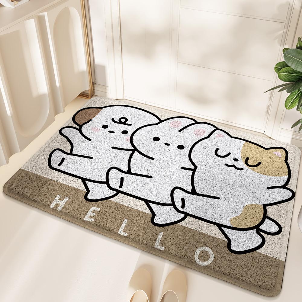 

Cartoon Household Silk Circle Home English Входной коврик для пола Входная дверь Грязеотталкивающий Пылеудаляющий Пескоустойчивый Грязеотталкивающий коврик 60*90cm