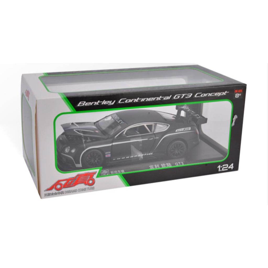 1/24 Bentley Continental GT3 Hög Simulering Gjuten Metalllegering Modellbil Ljud Ljus Dra Tillbaka Samling Leksak för Barn F501