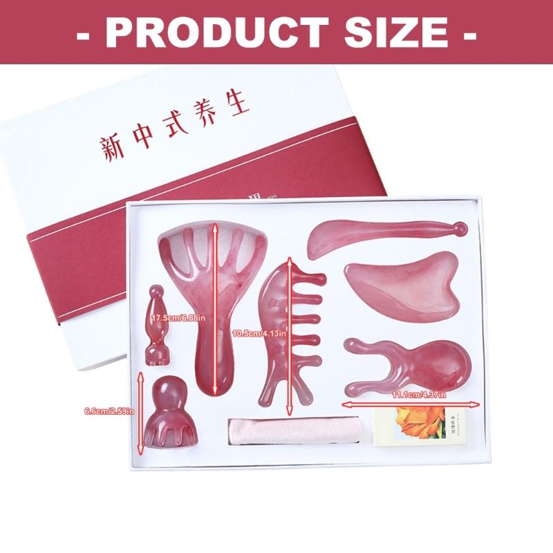 Complete Face And Head Massage Stick Kit Ergonomic Resin Roller Multipurpose Comb Gua Sha Tool For Skin Careful Routine