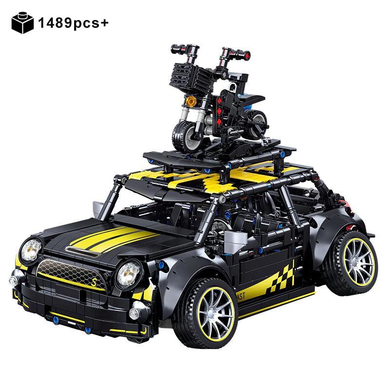 NEW Technical 1489pcs City Cooper Car Model Building Blocks RC Supercar MOC Sports Vehicle Bricks Toys For Kids Birthday Gifts