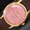 VINTAGE HMT SONA HAND-WINDING INDIAN MENS PINK COLOR DIAL WATCH A702085-5 R208-a702085