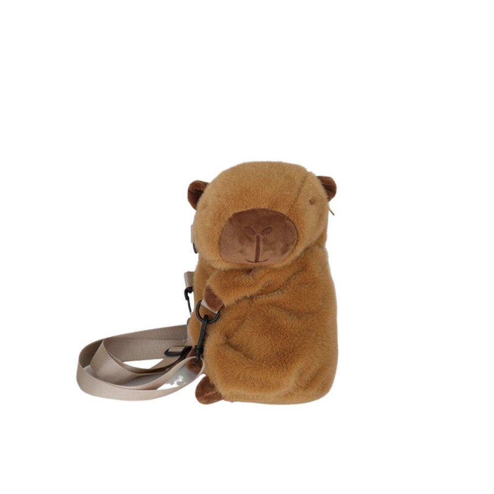 

Hamburg Kawaii Handbags Cartoon Doll Fur Bag Soft Capybara Backpack Boys Crooked Capybara