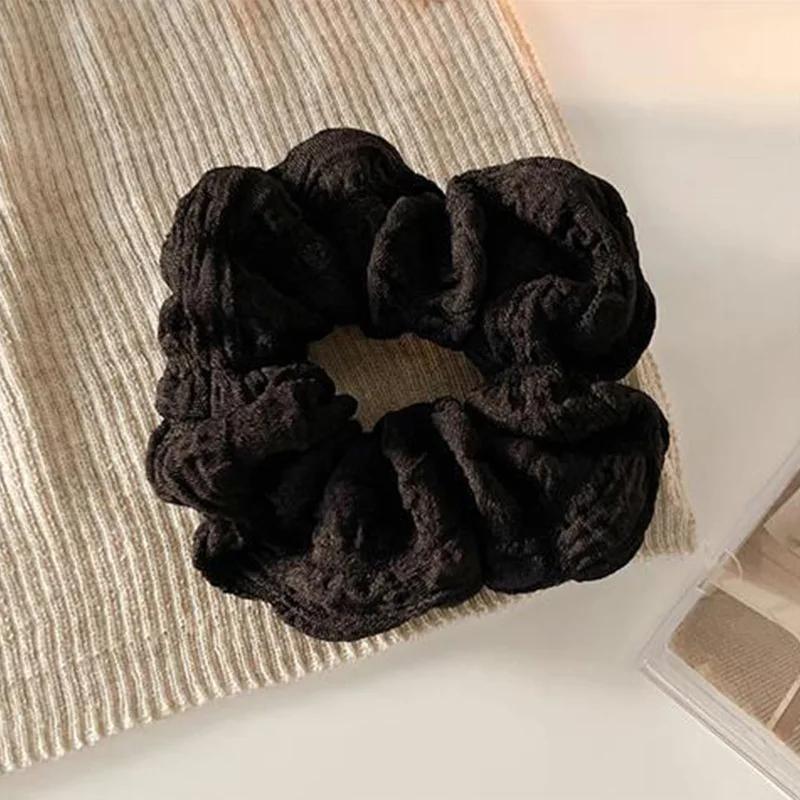 Wave Pattern Solid Color Hair Rope Women Simple Ponytail Hair Ring Fashionable Girls Do Not Hurt The Hair Ring