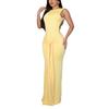 2025 Autumn European & American Style Slim-Fit Backless Dress with Sashes