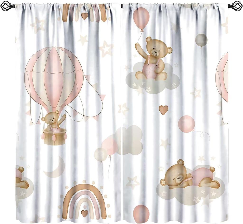 Kids Safari Animals Curtains Tropical Jungle Adventure African Lion Elephant Monkey Print Window Drapes Baby Curtain Polyester