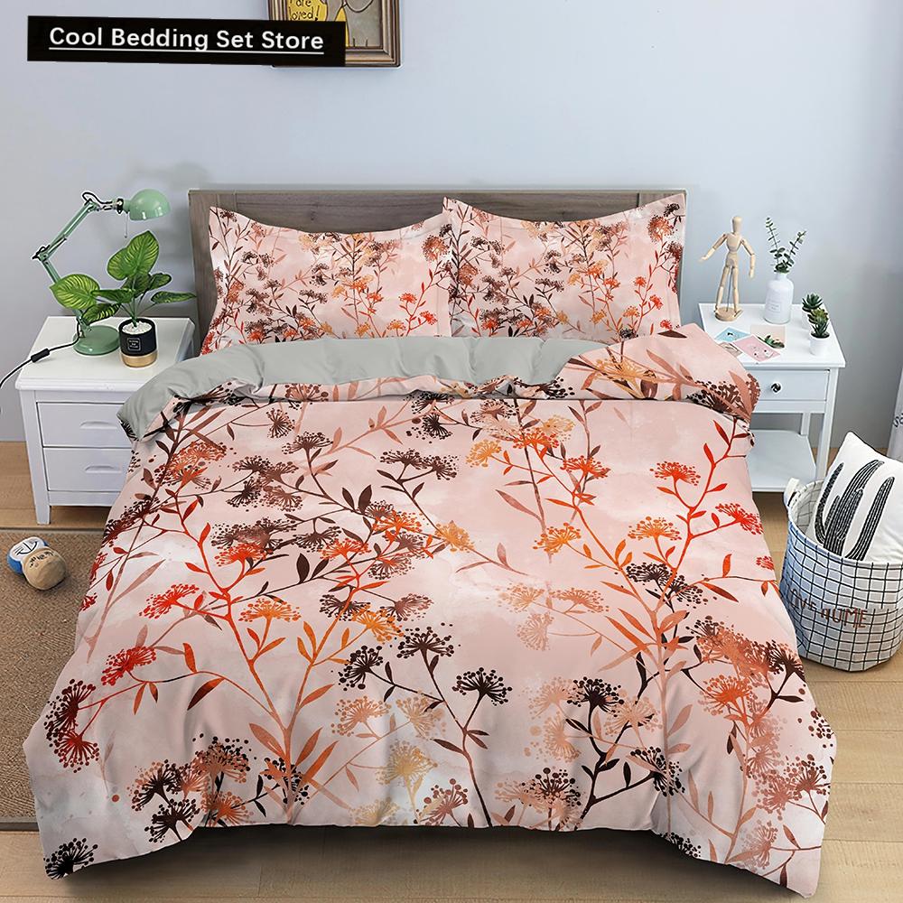 Comforter Tropical Leaves Butterfly Printed Bedding Sets With Pillow Case Luxury Polyester Queen/King Size Gift Blue