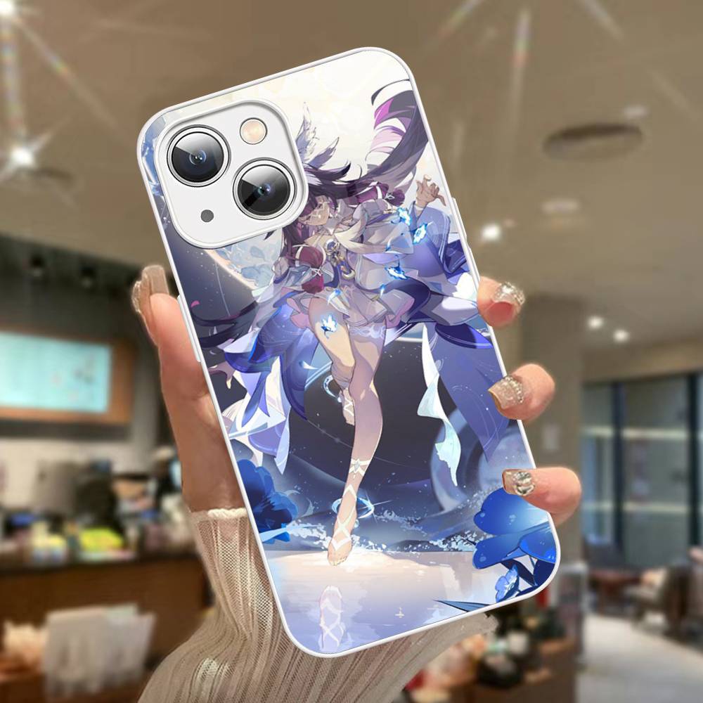 Genshin Impact Columbina Tempered Glass For iphone 14 13 12 11 Pro Mini XS MAX 14Plus X XS XR Cover