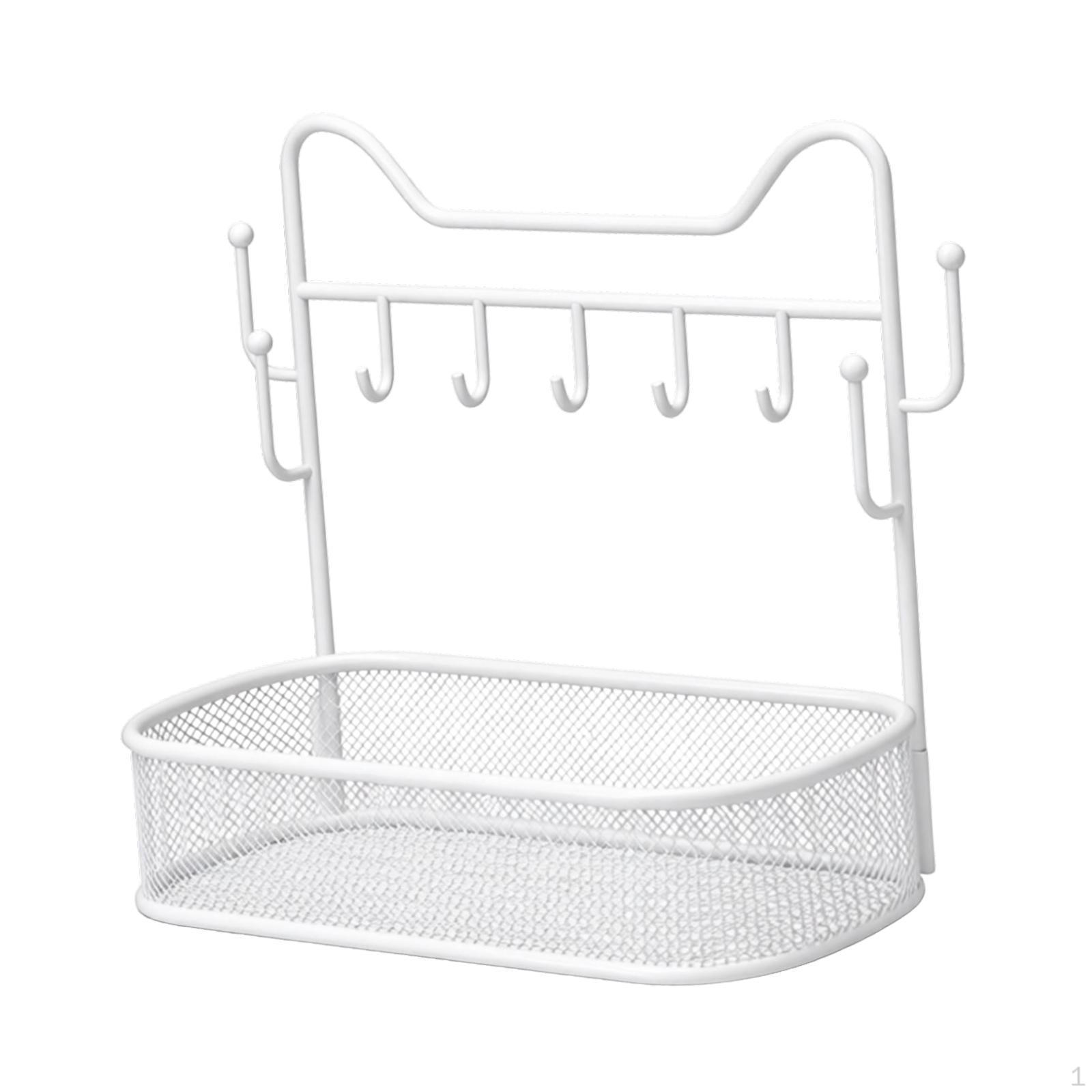 

And Jewelry Organizer with Hooks – Practical Holder Key Rack for Bedroom, Table Or білий