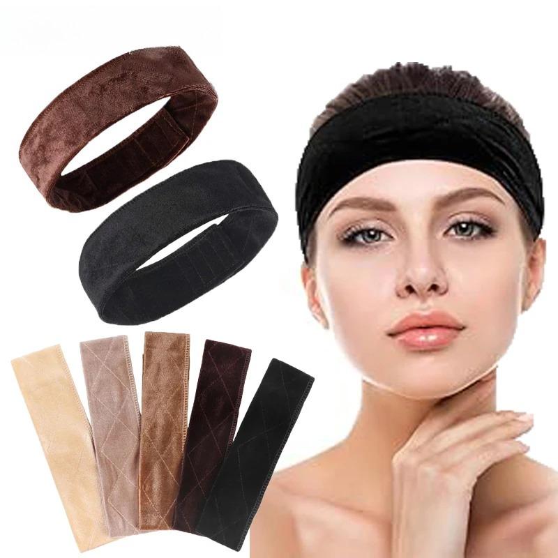 Female Wig Headband Non-Slip Wig Grip Headband For Wig Velvet Wig Grip Used For Under Wig Flexible Hair Band With Magic Strap