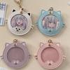Kreative Katzen-Anstecknadel-Tasche mit 58mm Anime-Stern-Display - Cartoon-Design Lederetui