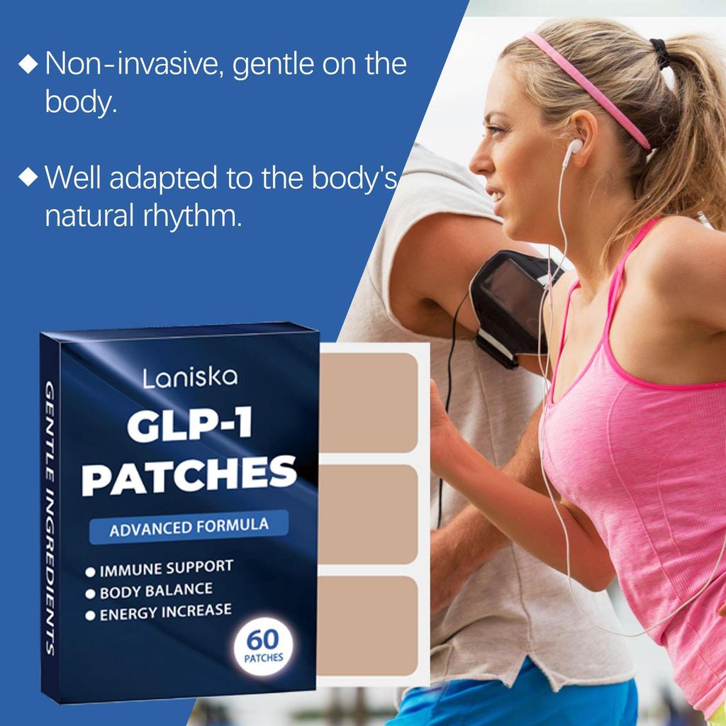 60 pcs Laniska GLP-1 Patches - Glutathione Patches for Daily Focus & Body Care, Relieve Fatigue, Boost Energy, Convenient Skin Patch