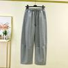 Spring Women's High-Waisted Wide-Leg Cotton Pants