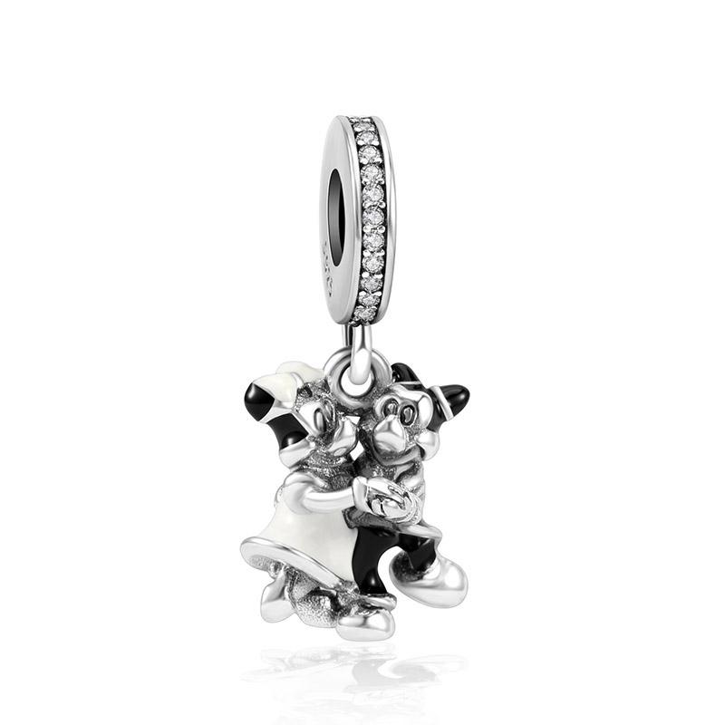 Mini Copper Mickey Mouse Hairband Car Safety Chain Clip Charm Bead Fit For Original Bracelet Diy Women'S Jewelry