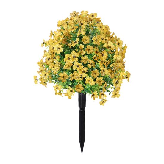Artificial Violet Topiary Ball with Ground Spike for Outdoor Faux Violet Shrub Bushes Realistic UV Resistant Fake Plants for Garden Yard Front Porch 1pc