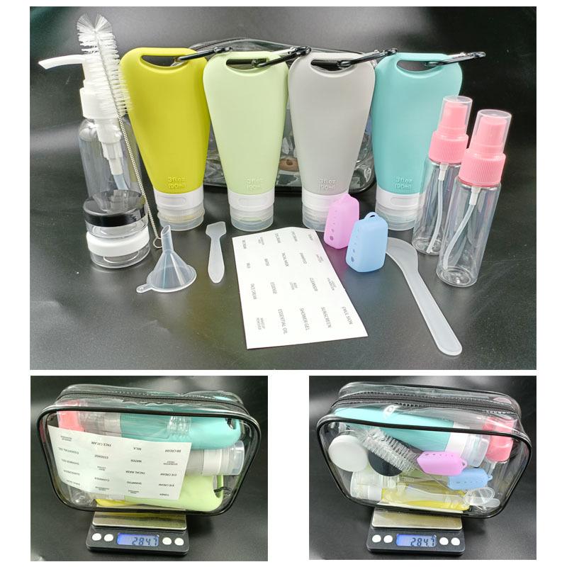 2022 Silicone Travel Bottle Set with Hanging Holes