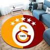 1Pc Galatasaray Football Club Crest Print Round Rug Nonslip Floor Mat For Living Room Bedroom Bathroom Holiday Home Decoration