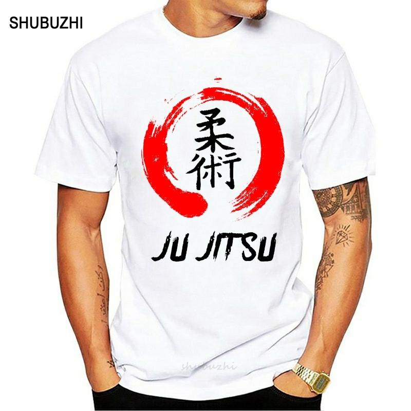 JuJitsu Kanji Hip Hop Lustige Oberteile Hemden Rundhals Thanksgiving Baumwolle Kurzarm T-Shirts für Männer Normales T-Shirt