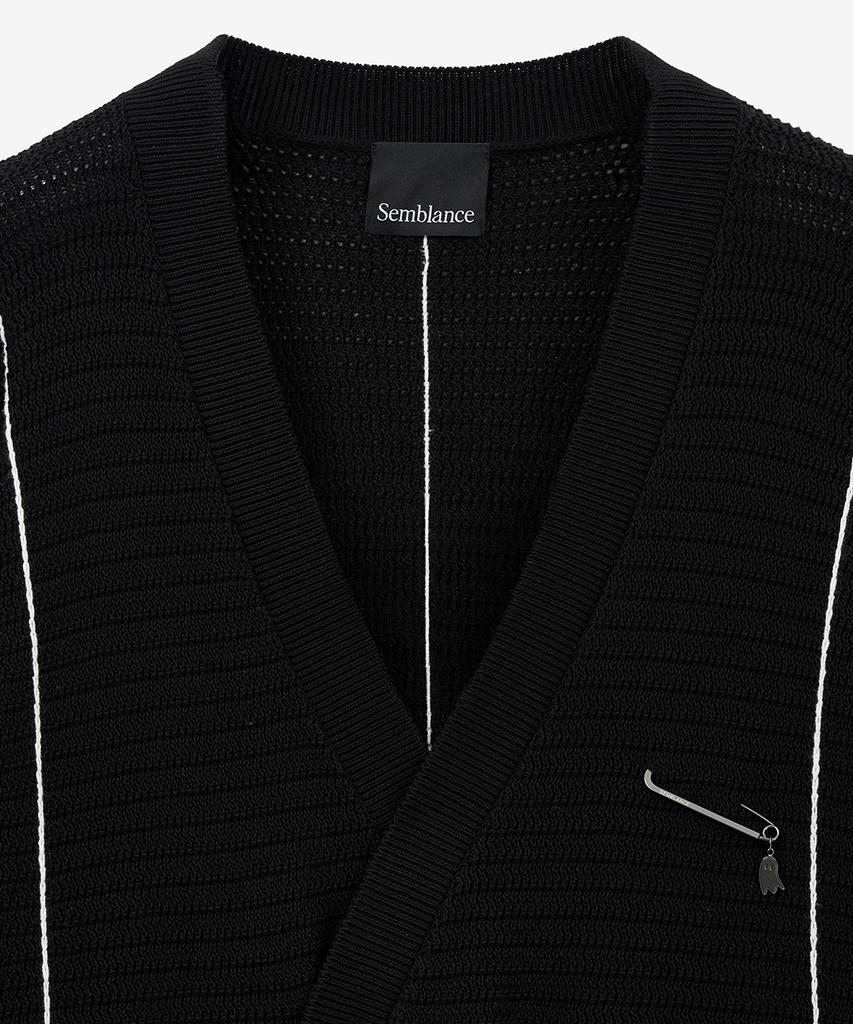 Ziosongzio Semblance Double-Breasted Cardigan Black Zi2Kt810Bk