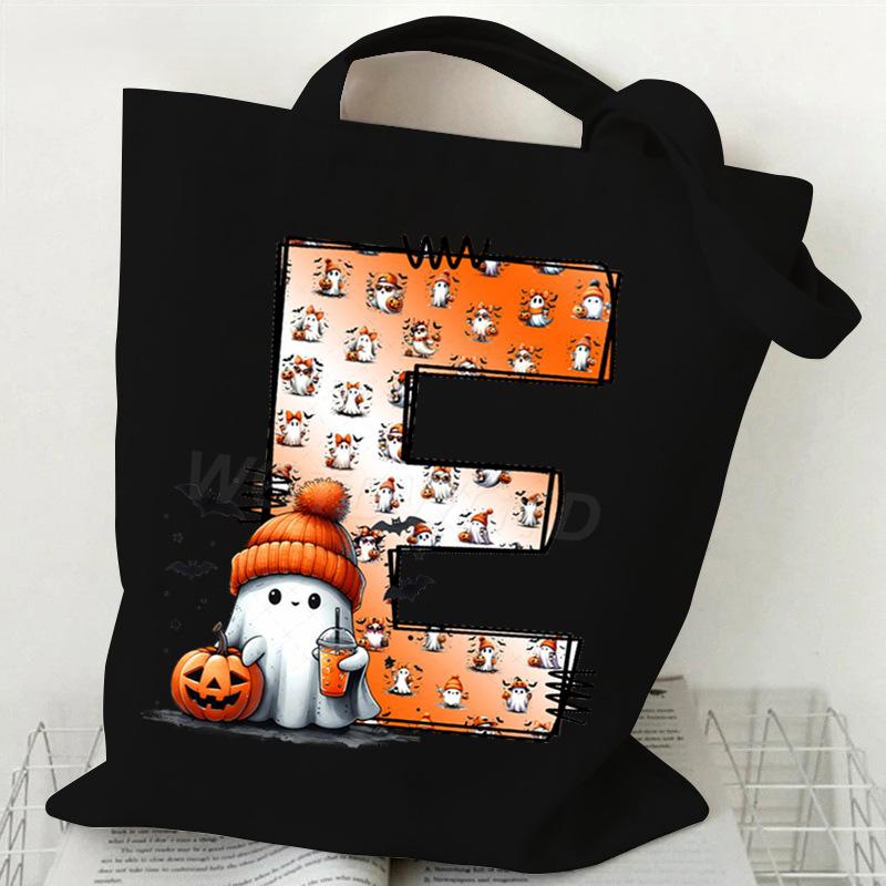 New Halloween 26 Letter Print Fashion Shoulder Bag Multi-function Portable Handbag Casual Versatile