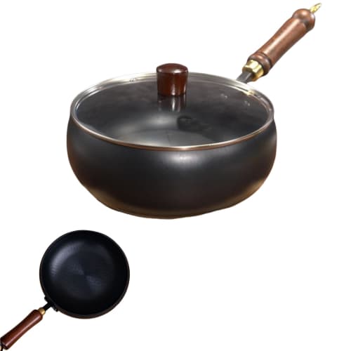 YQSMYXGS | Wok | Handmade Iron Wok | Large Belly Wok Made with Ancient Methods | Non-Stick 9.45-Inch Iron Wok | 24cm Diameter Iron Wok | Small Iron Wo