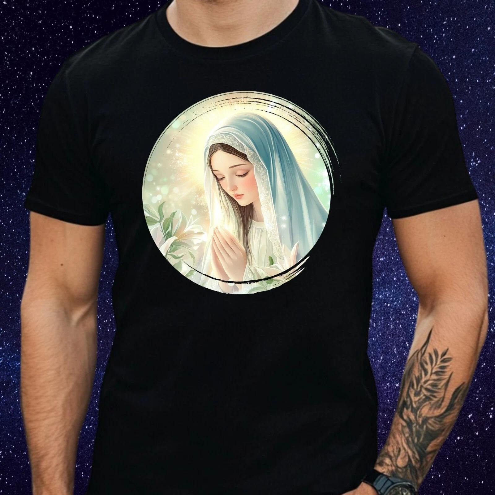 T-Shirt Herren Jungfrau Maria Motiv Baumwolle Größe S bis 5XL XS