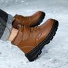 Genuine Leather Winter Boots For Boys Thick Warm Snow Shoes For Children Soft-soled Anti-slippery Teenager