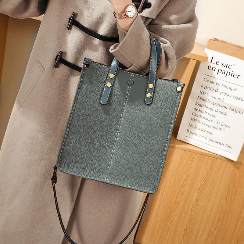 Bags, bags, new portable messenger bags, fashionable bucket bags, large-capacity tote shoulder leather women's bags