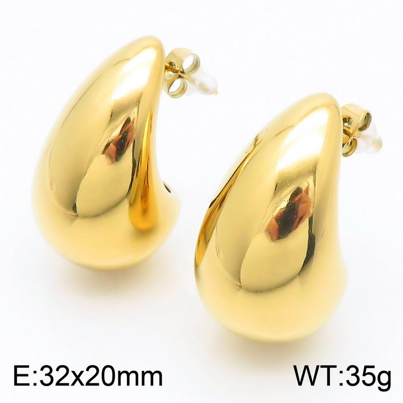 Earrings Fashion Simple Tears Eyes Earrings Temperament Versatile Glossy Comma Hollow Earrings
