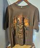 Scarecrow Skull In Top Hat Poker Cards Flames Brown T-Shirt Size XL Halloween