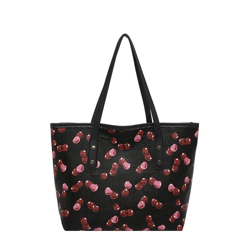 Einschultertasche - Kirschrote Handtasche Tragetasche mit Trendiger Großer Kapazität und Elegantem Design für Die Achselhöhle.