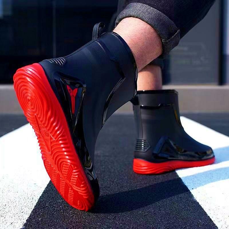 Men's Waterproof Low Top Rubber Shoes And Rain Boots