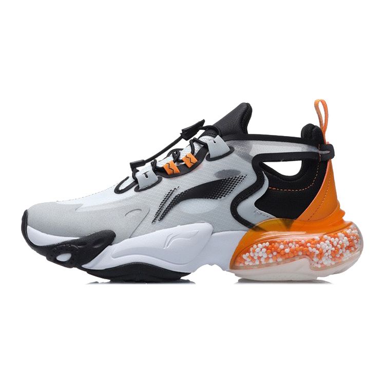 

Li Ning Кроссовки для бега с амортизацией воздушной подушкой половинной ладони Детские кроссовки Черный Серый Оранжевый YKCR052-5 40