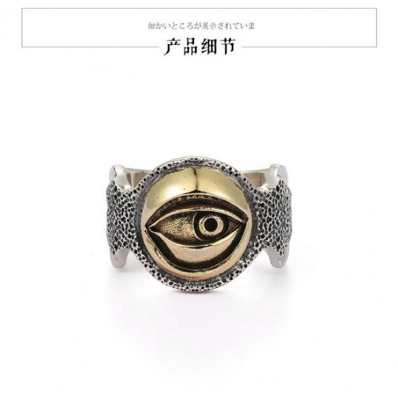 Adjustable Open Ring Men Women Vintage Horus Eye Evil Geometric Statement