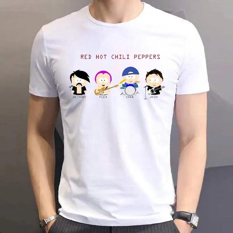 

Famous Vintage Rock Band Red Hot Chili Peppers T-shirts Men Women Short Sleeve Casual Loose Funny Shirts Tee Tops S разноцветный